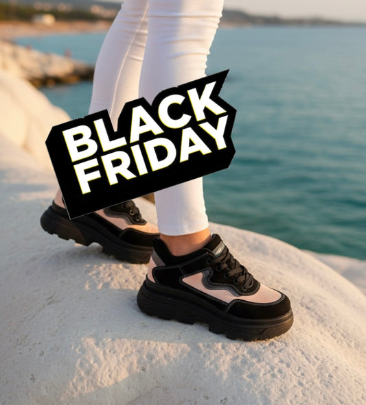 Zapatilla de Cuero Negro Rosa Mujer Black Pink - Suela Goma Badana Natural