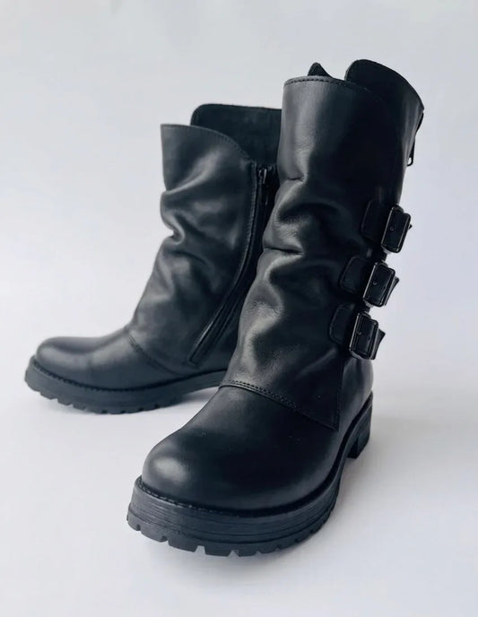 Bota cuero perla black tdp