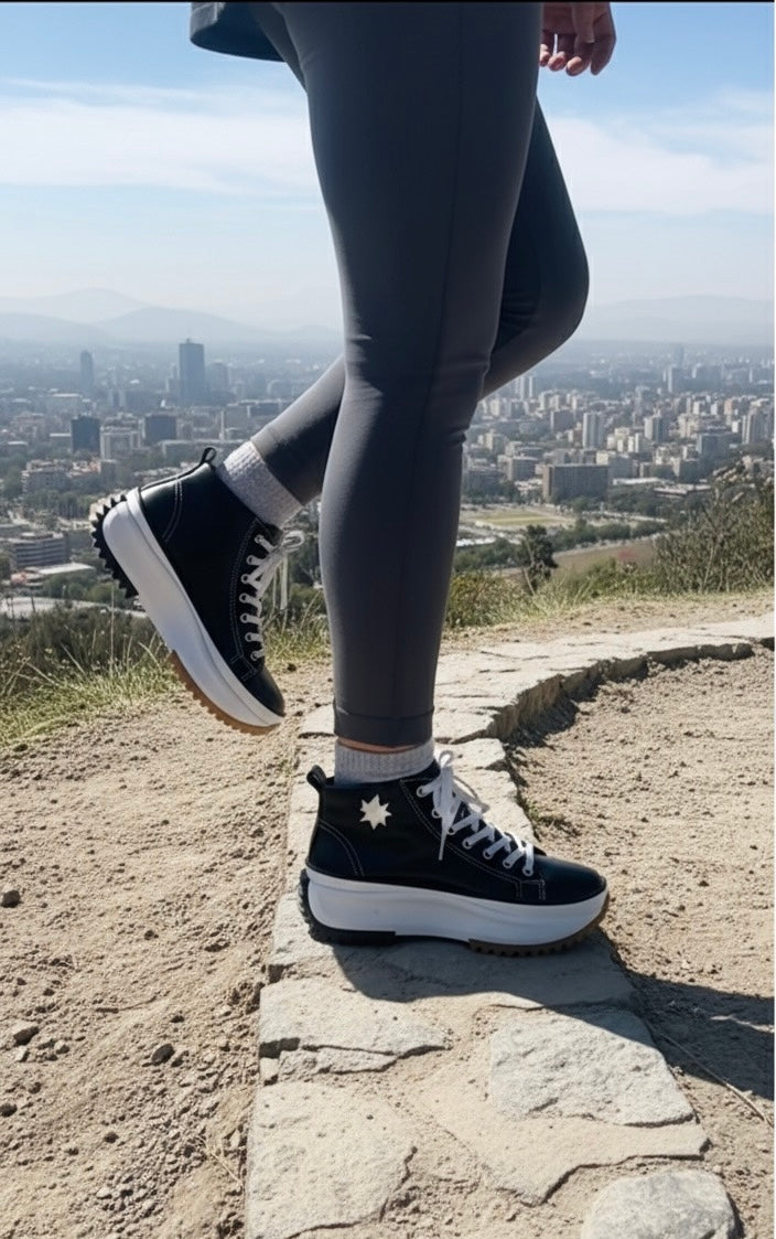 Zapatilla cuero chunky