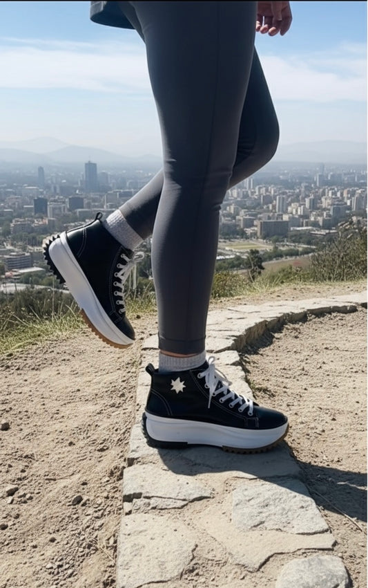 Zapatilla cuero chunky