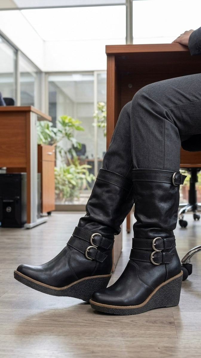Bota revenna cuero liso