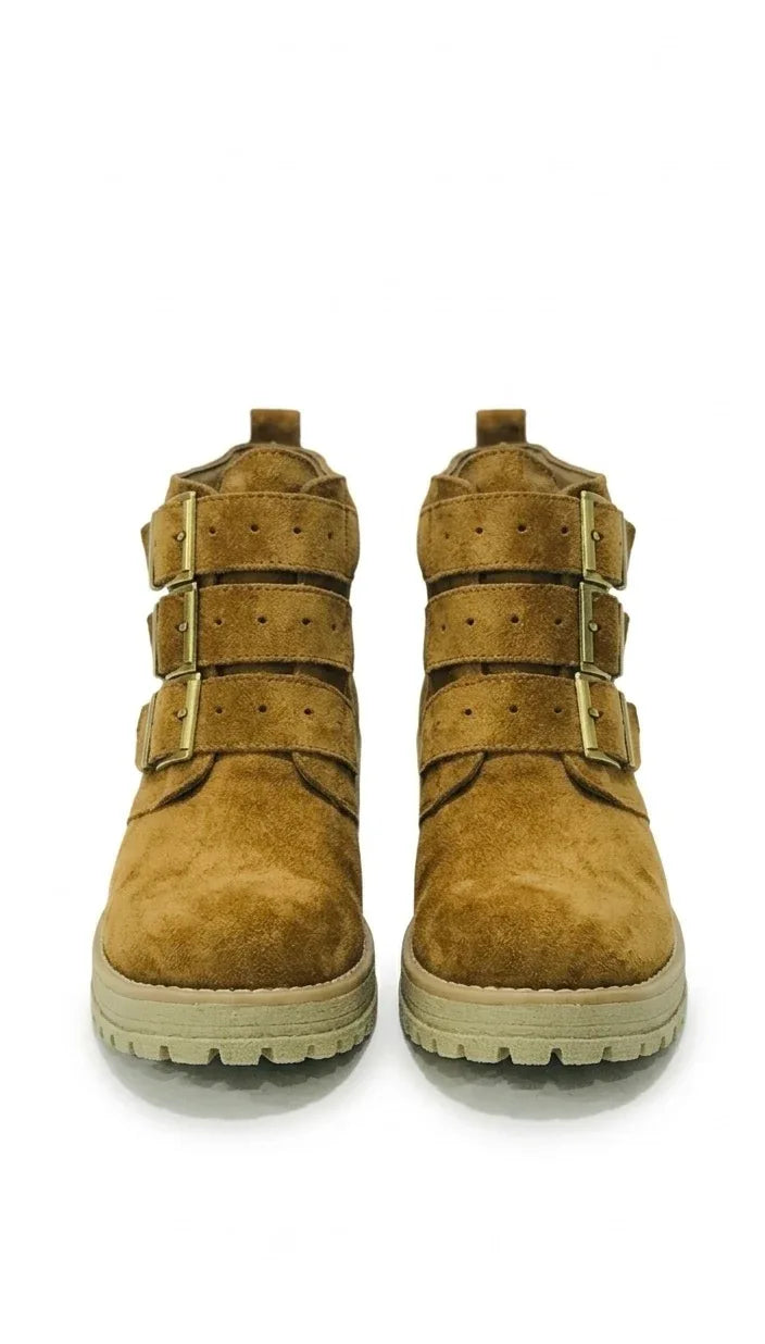 Botin 3 hebillas camel tdp