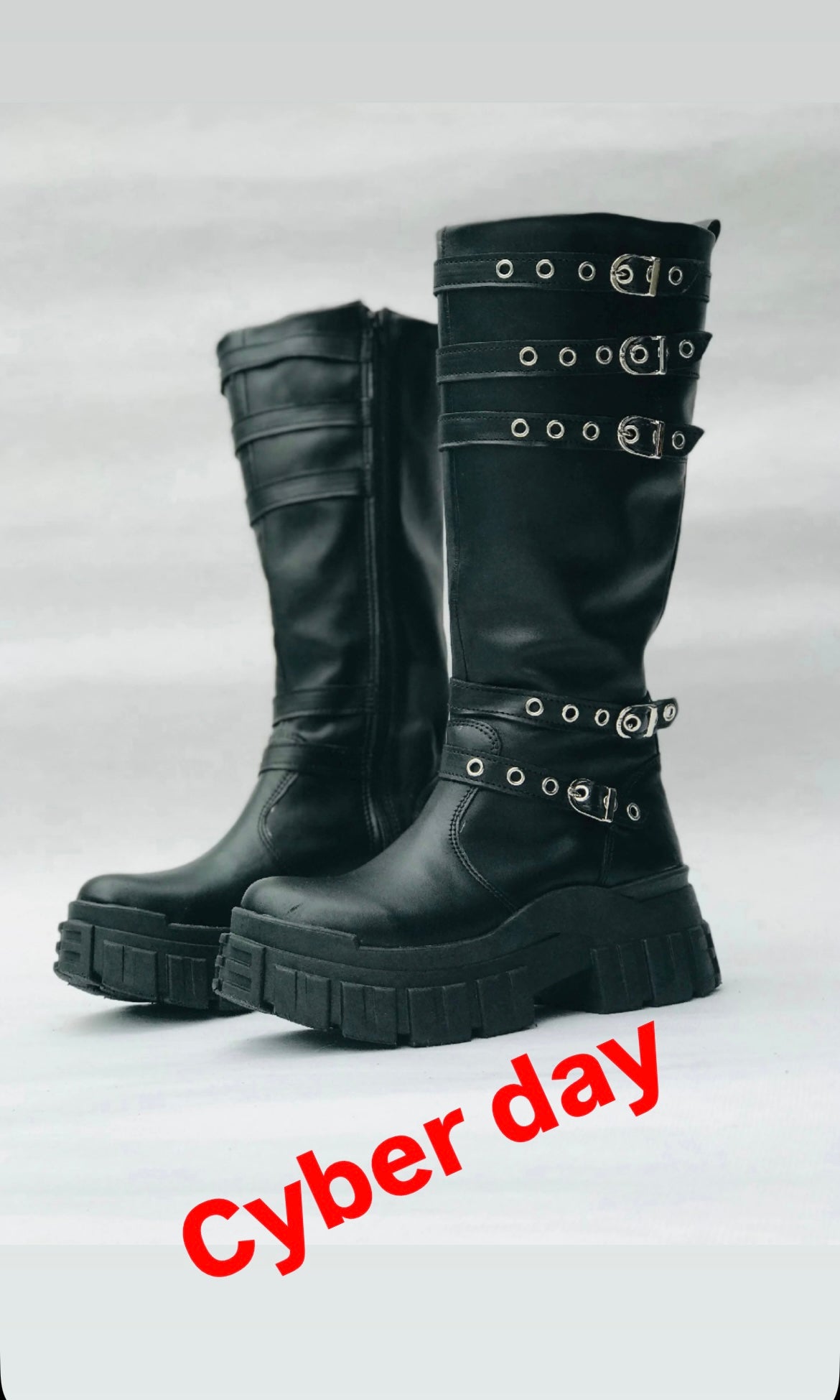 Botas de Cuero Mujer Amy Rock - Estilo Rockero con Hebillas