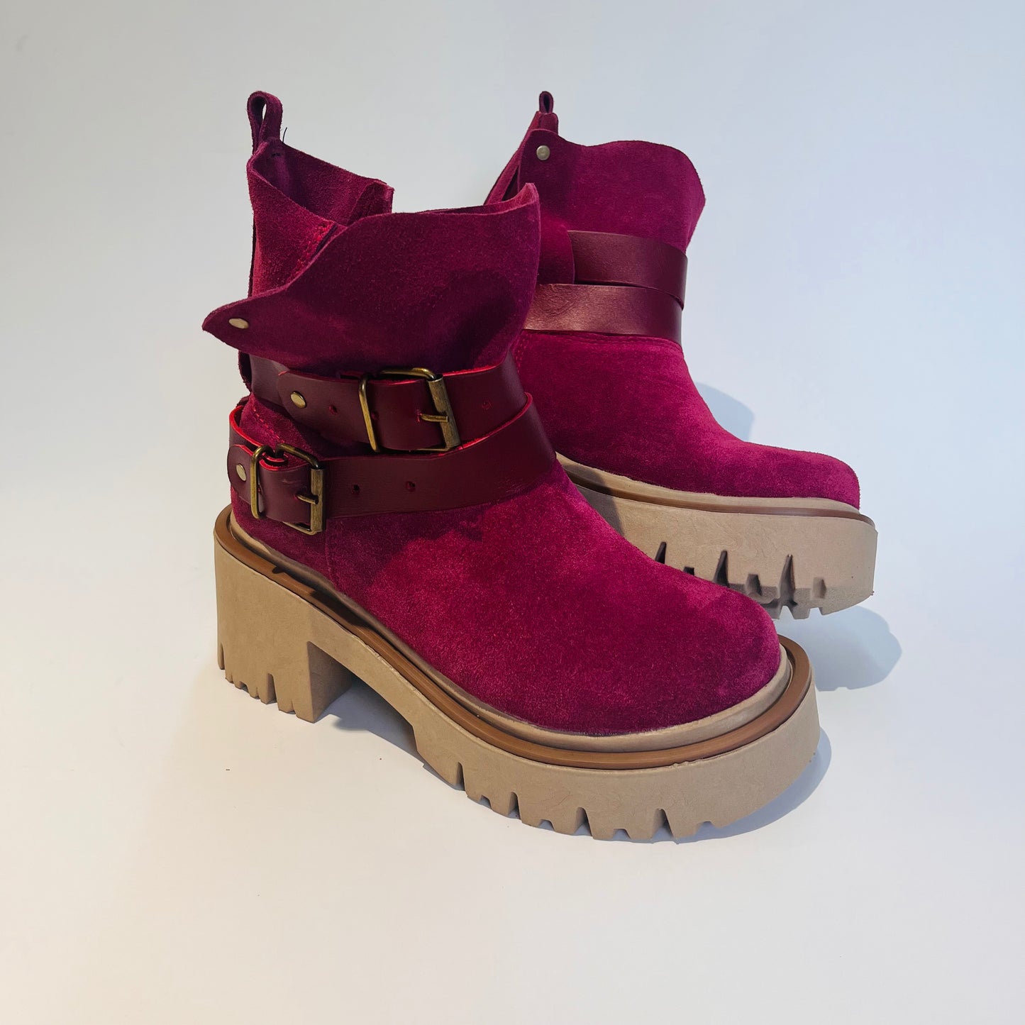 Botin reno mujer burdeo