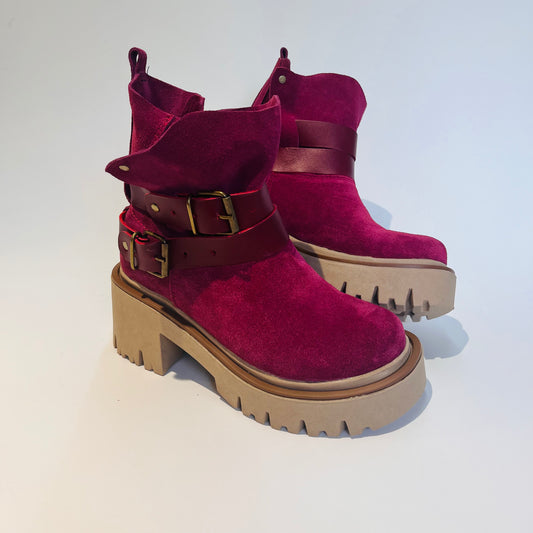 Botin reno mujer burdeo