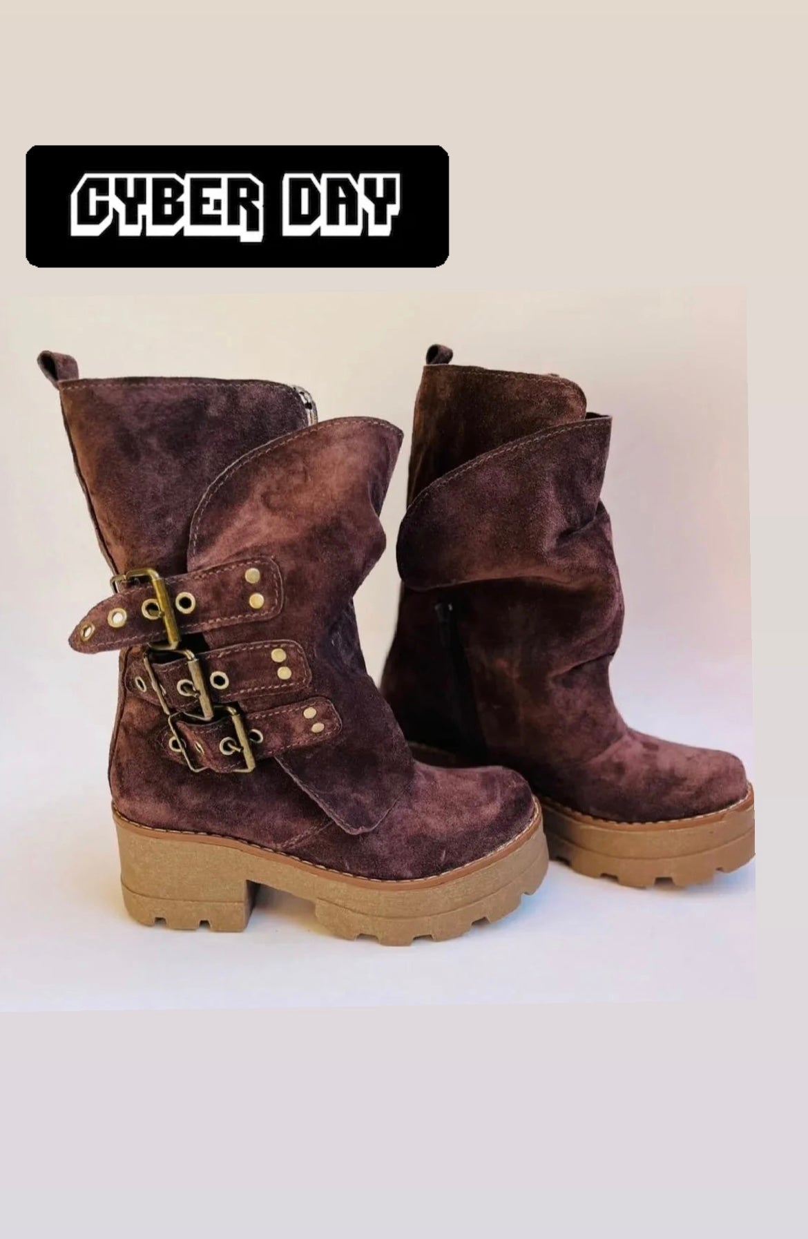 Bota de cuero reno Perla Brown pl 6'5