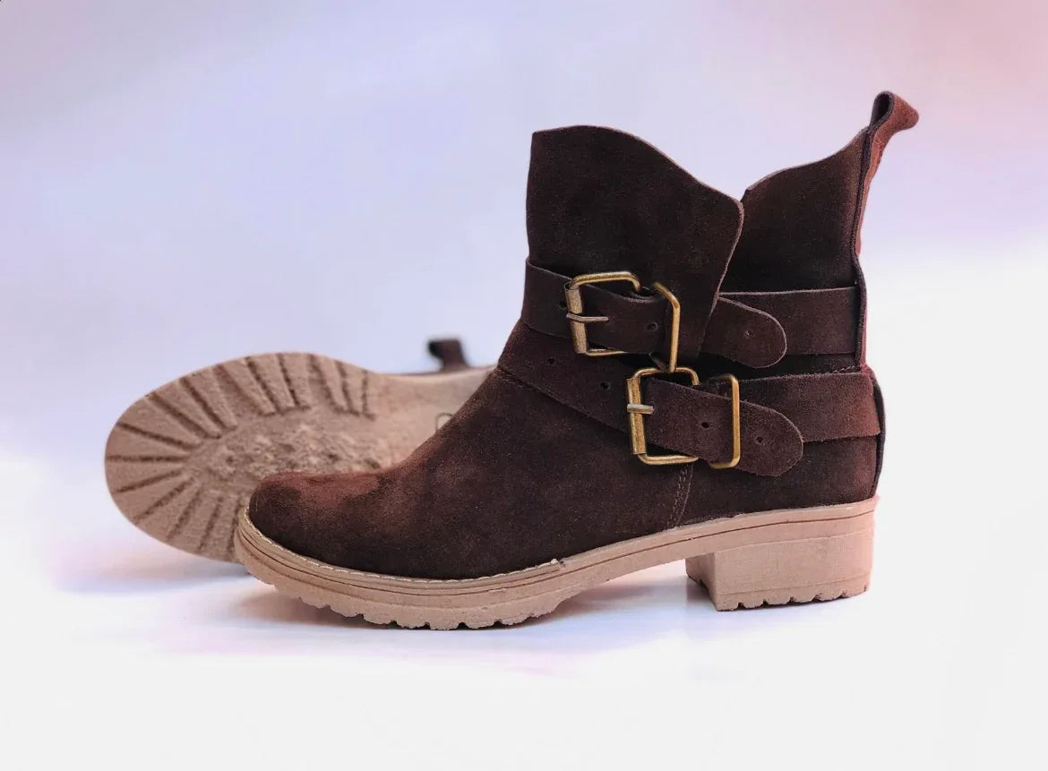 Botin walle.t cuero reno moro t/militar