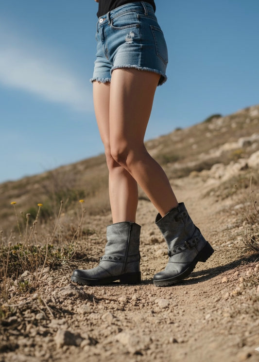 Bota wallet gris difuminado negro vd - juanfranko zapatos
