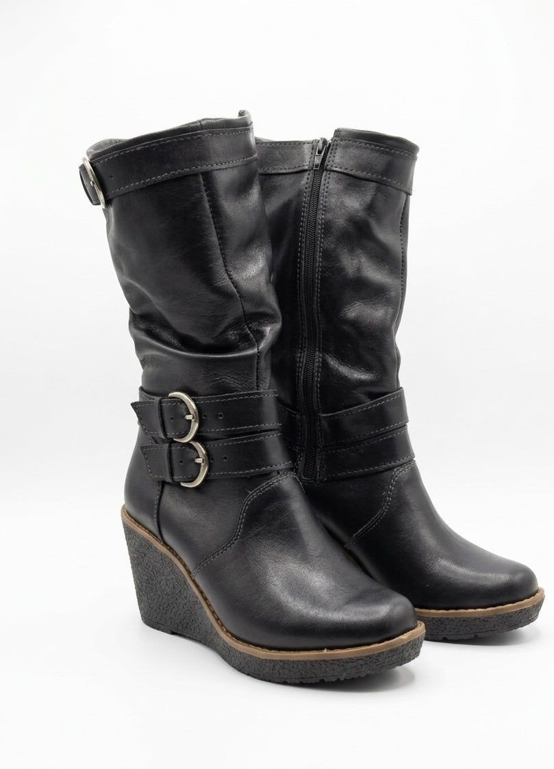 Bota revenna cuero liso