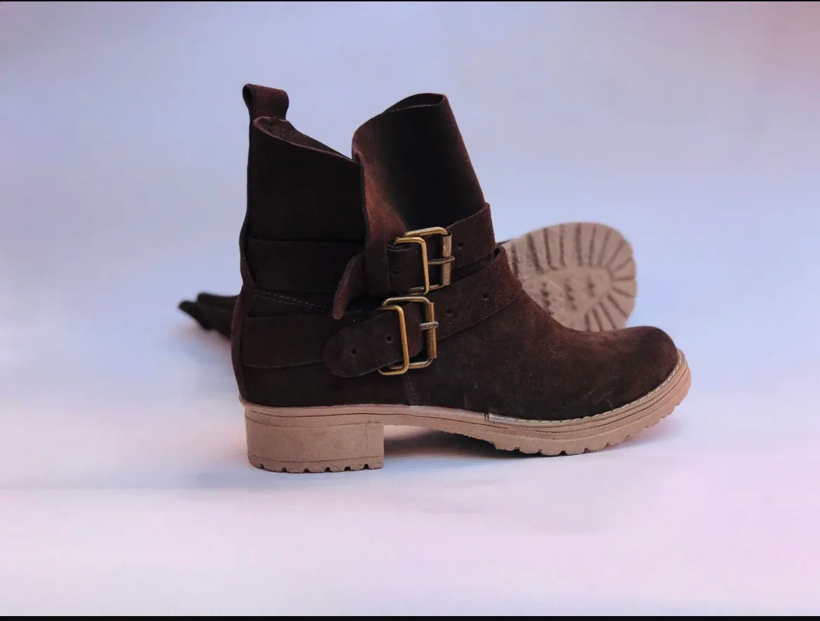 Botin walle.t cuero reno moro t/militar