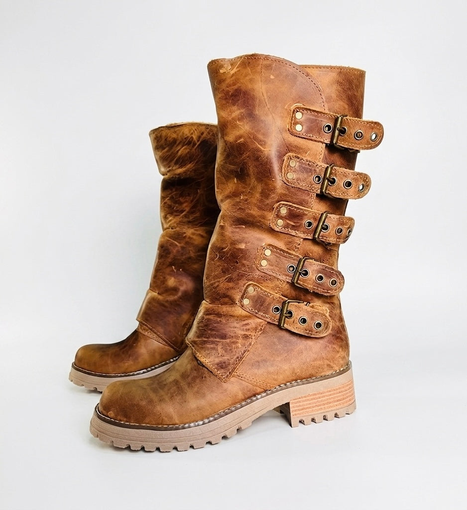 Bota perla premium 5 hebillas oxido