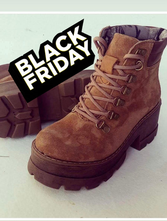 Botin de cuero reno rosy camel