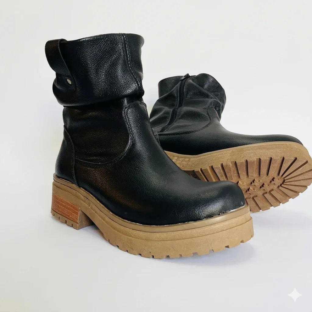 Bota corta leather.flowter black