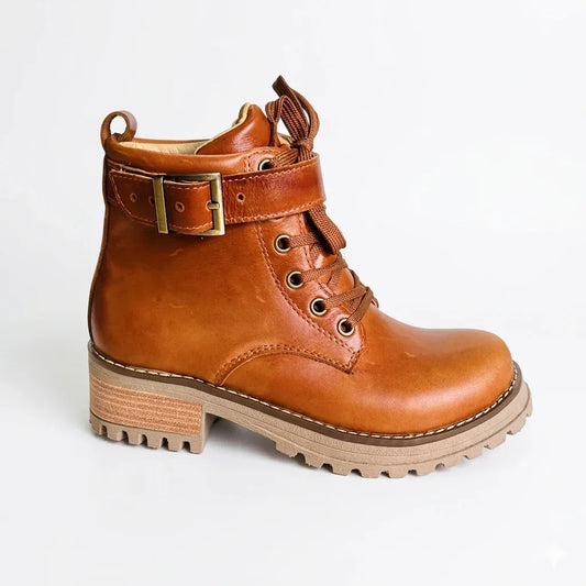 Botin de cuero terracota