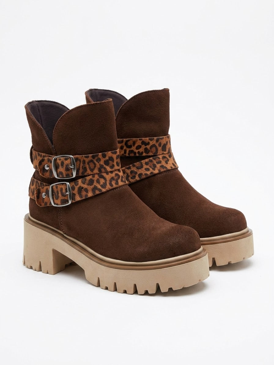 Botin reno cafe c/animal print