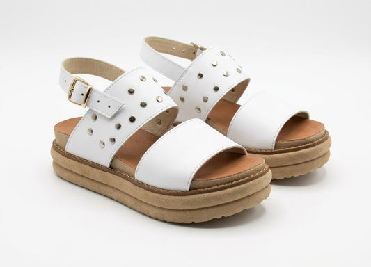 White leather sandal