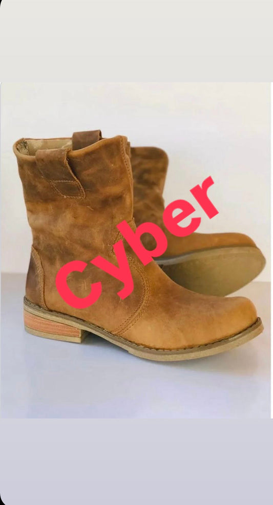 Bota corta cuero camel óxido