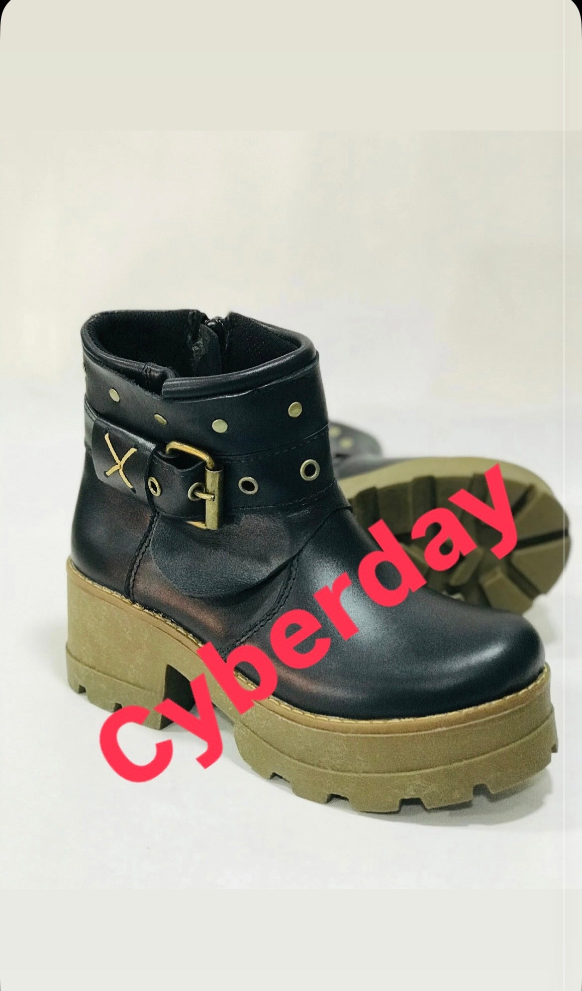Botin x cuero liso black