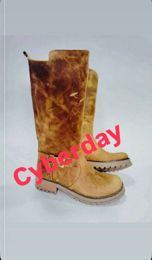 Bota de cuero mujer yona camel óxido