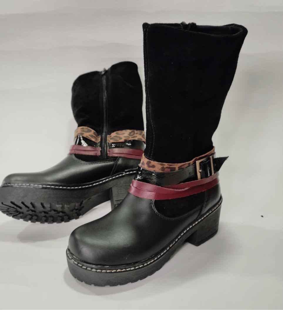 Bota 2 cueros black - juanfranko zapatos