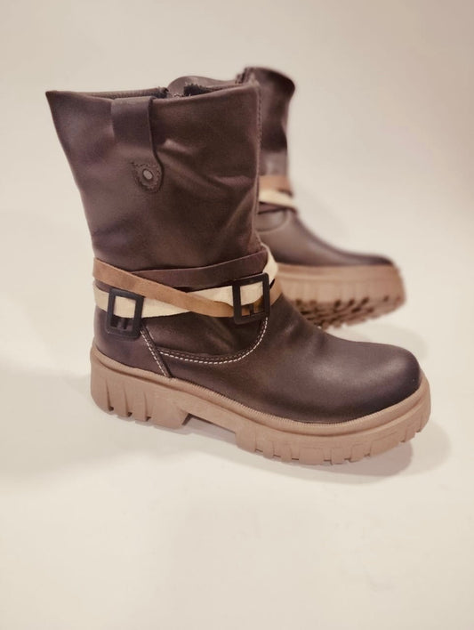 Bota corta shakira brown liso - juanfranko zapatos