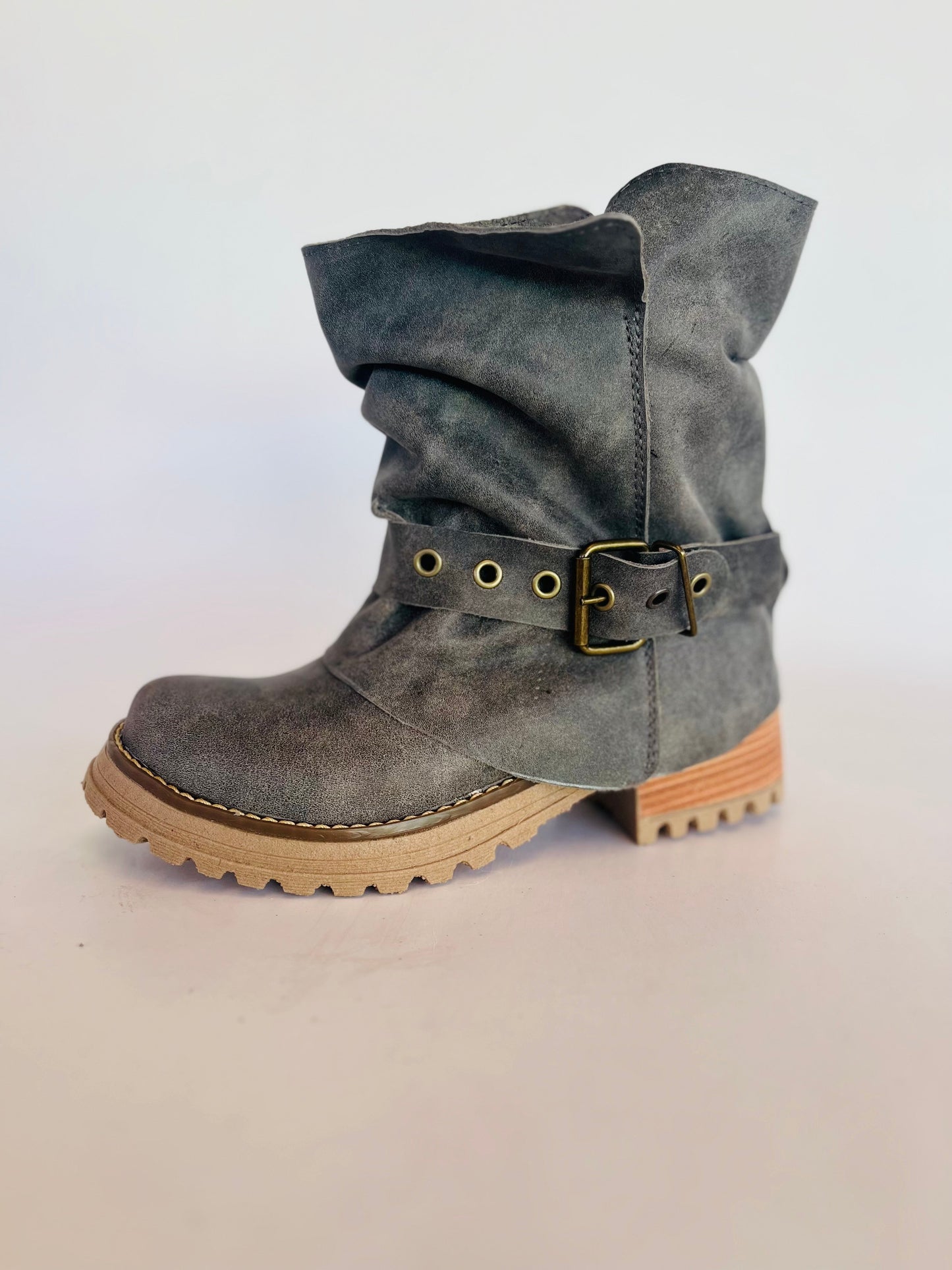 Bota cuero gris desmontable - juanfranko zapatos