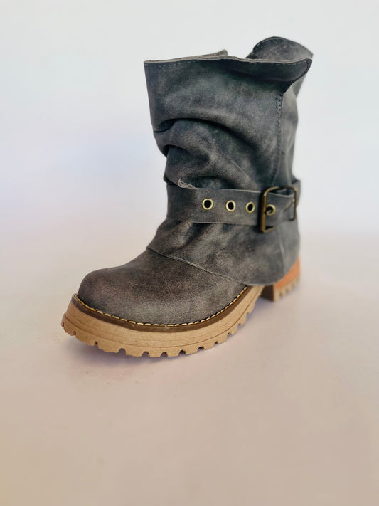 Bota cuero gris desmontable - juanfranko zapatos