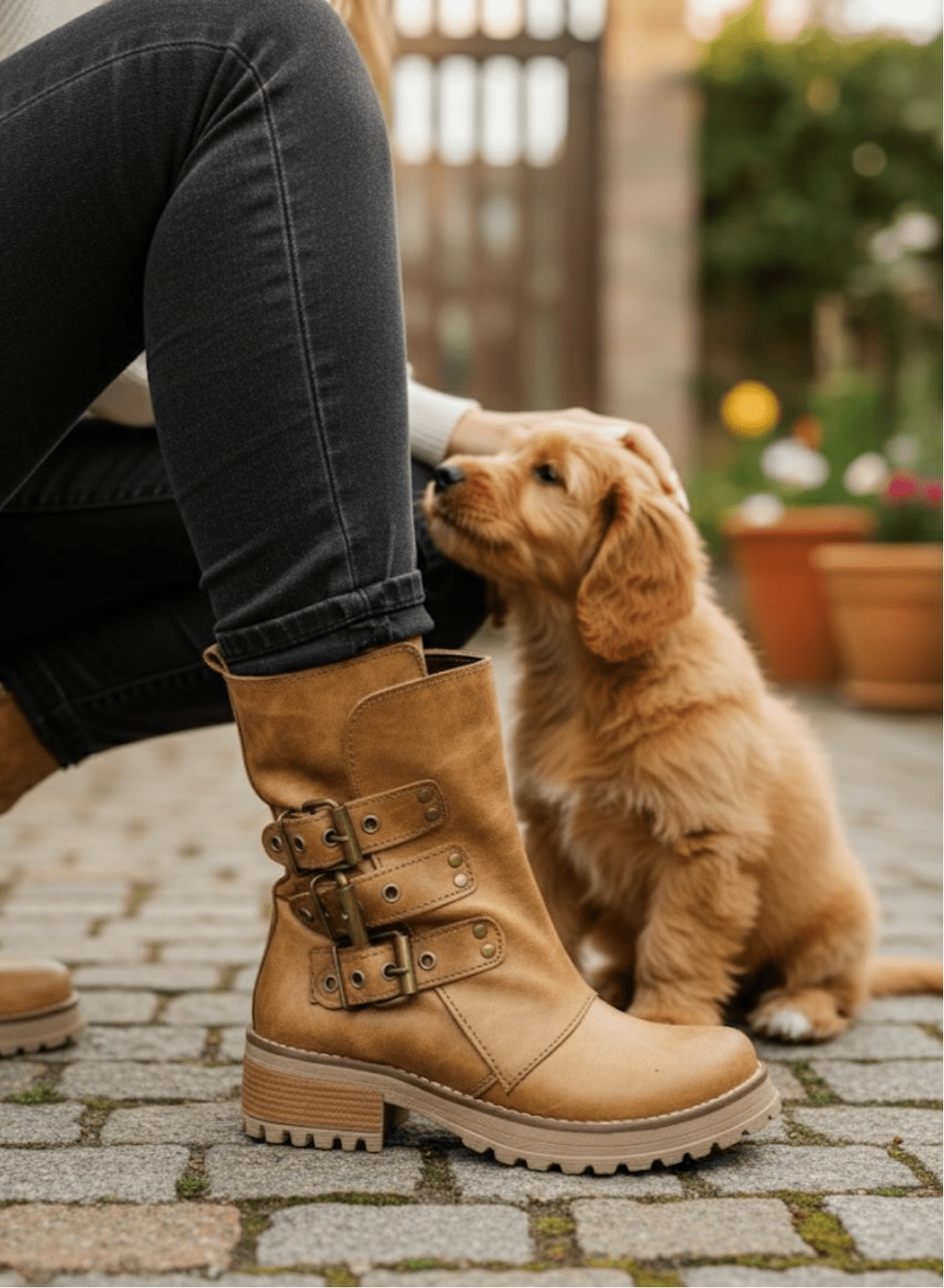 Bota Cuero Perla Óxido - Hebillas Envejecidas Vintage - juanfranko zapatos