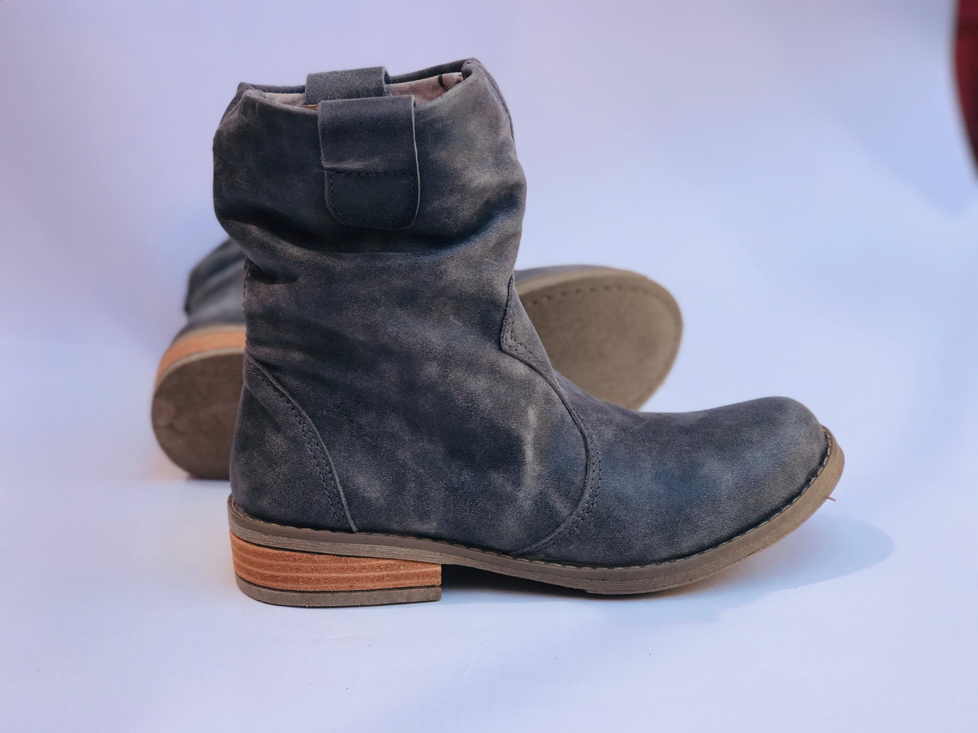 Bota de cuero corta griss crazy - estilo casual mujer - juanfranko zapatos