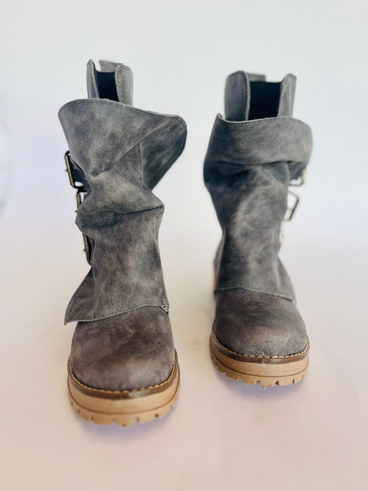 Bota de cuero perla gris - juanfranko zapatos