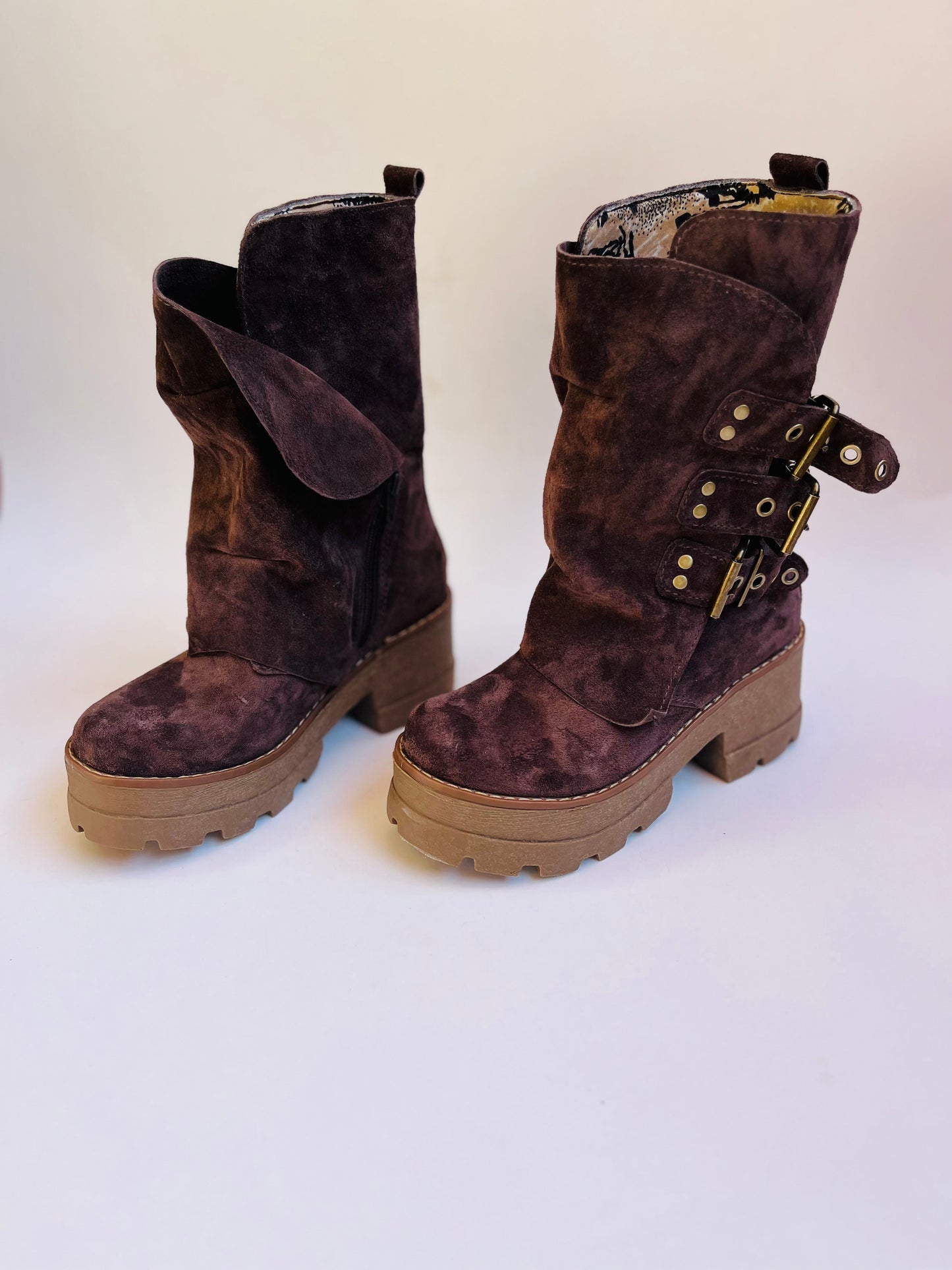 Bota de cuero reno Perla Brown pl 6'5 - juanfranko zapatos