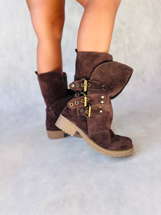 Bota de cuero reno perla Brown reno - juanfranko zapatos