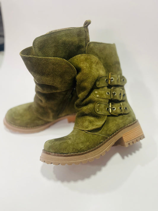 Bota perla reno verde musgo - juanfranko zapatos