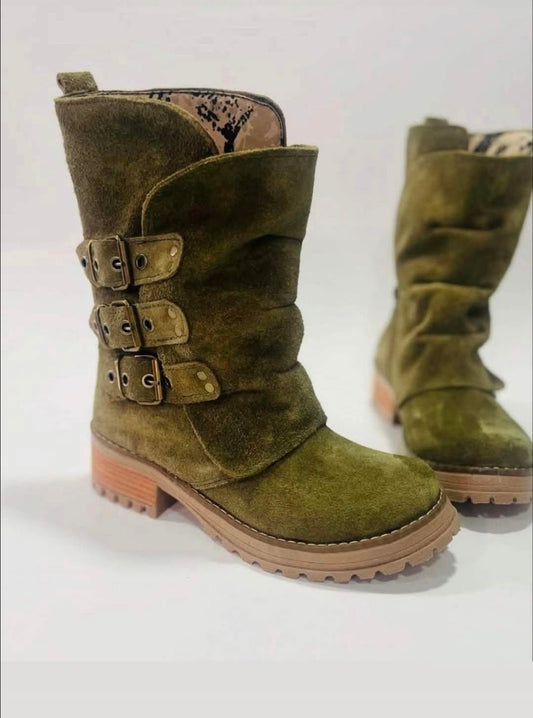 Bota perla reno verde musgo - juanfranko zapatos