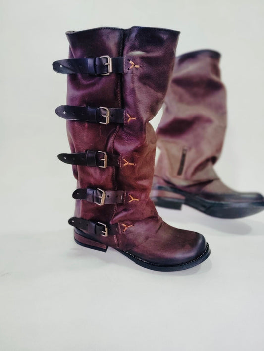 Bota premium especial brown desgaste negro - juanfranko zapatos