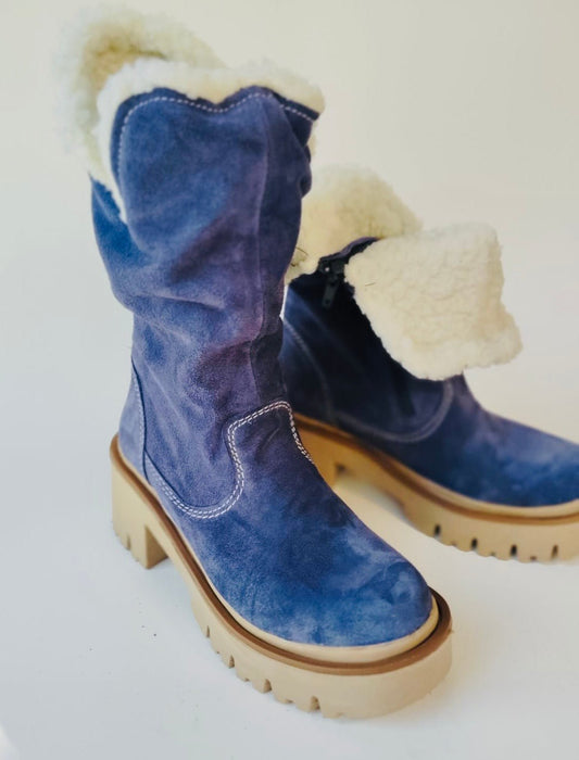 Bota reno azul con chiporro - juanfranko zapatos