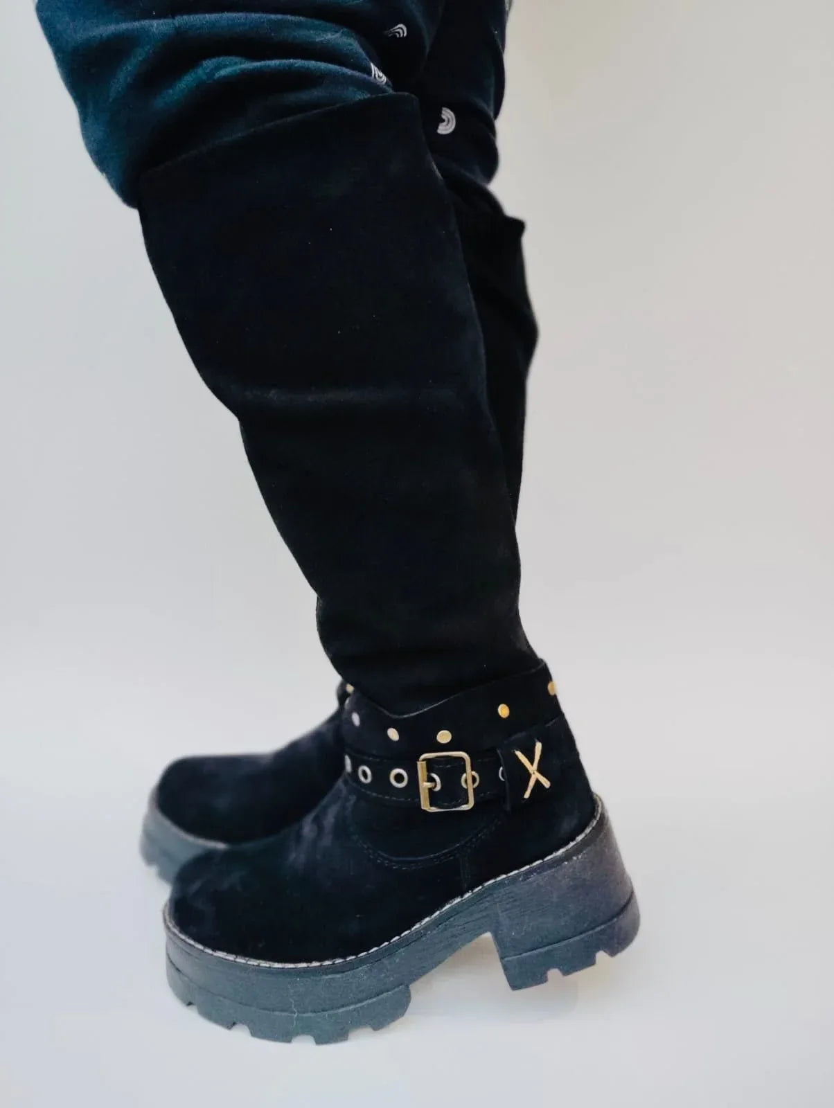 Bota reno negro premium 38 cm largo - juanfranko zapatos