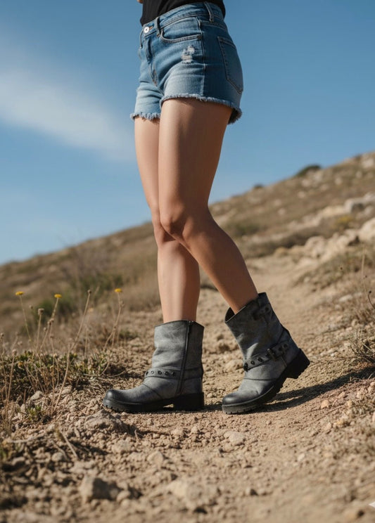 Bota wallet gris difuminado negro vd - juanfranko zapatos