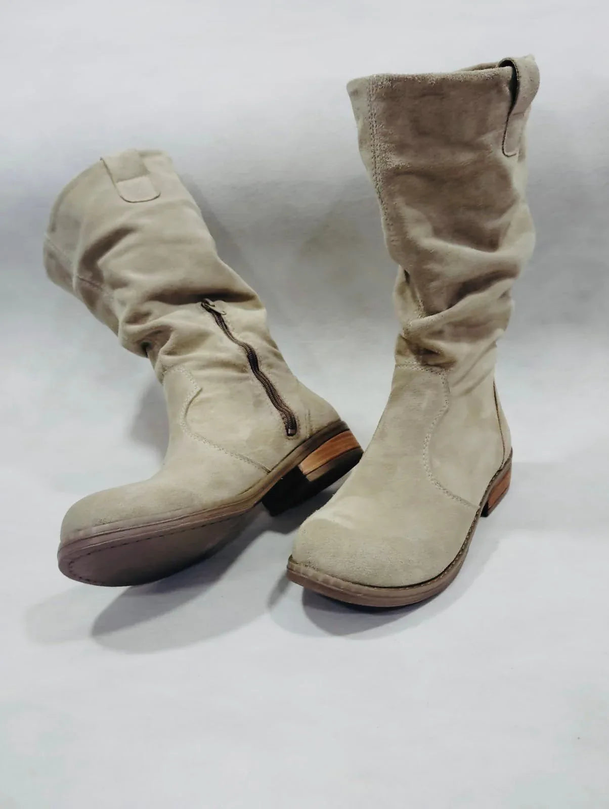 Botas de Cuero Mujer Arena - Bota Reno Cómoda para Todo el Año - juanfranko zapatos