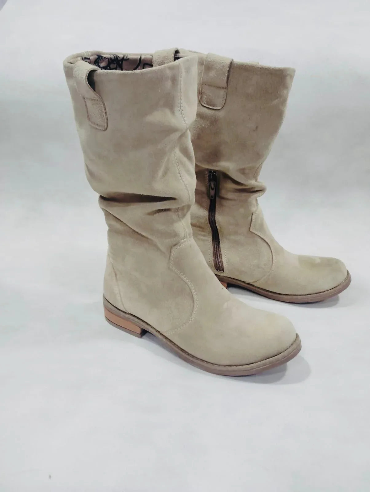 Botas de Cuero Mujer Arena - Bota Reno Cómoda para Todo el Año - juanfranko zapatos