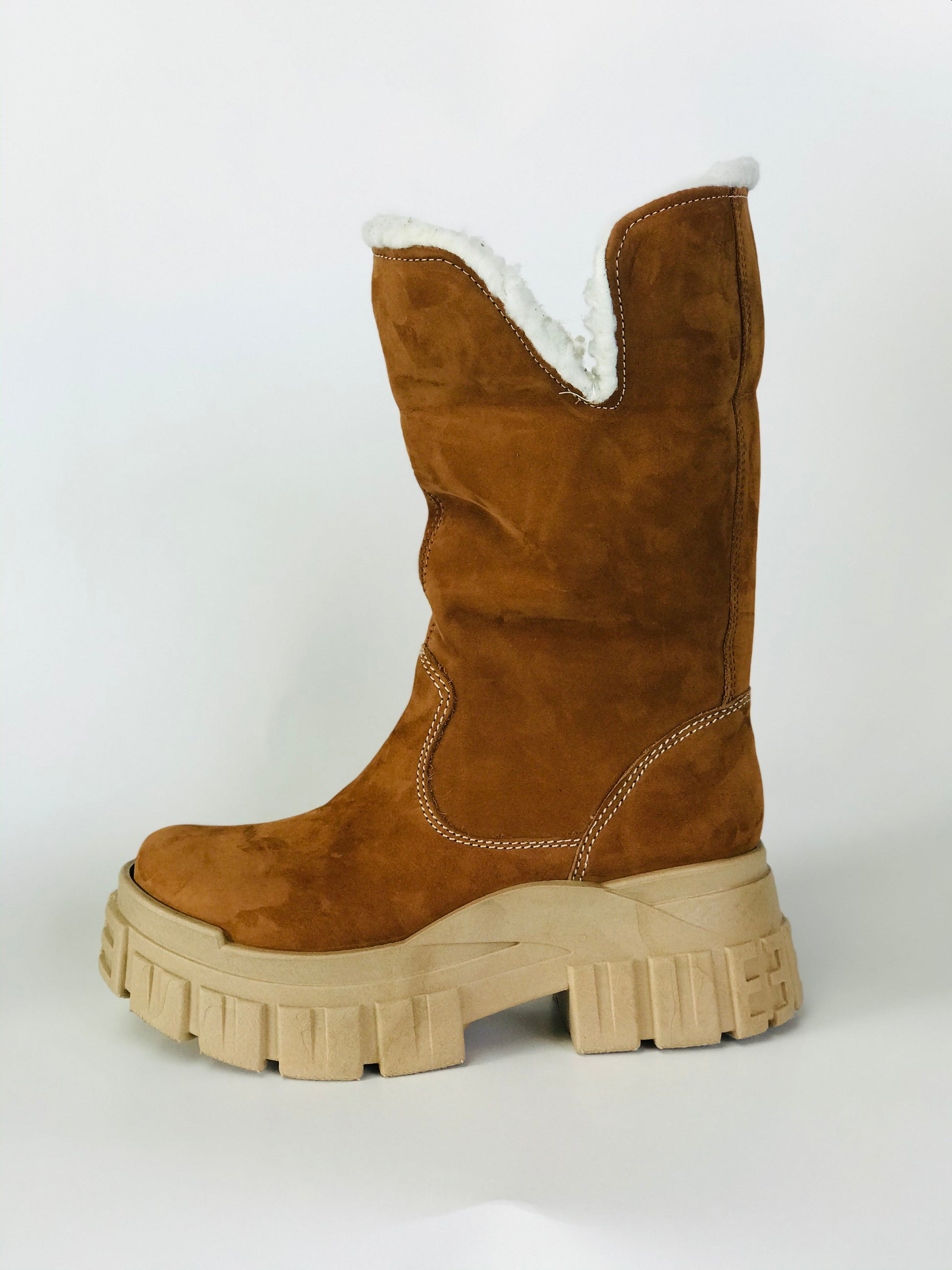 Botas de Cuero Mujer Nobuck con Forro - Cálidas y Cómodas - juanfranko zapatos