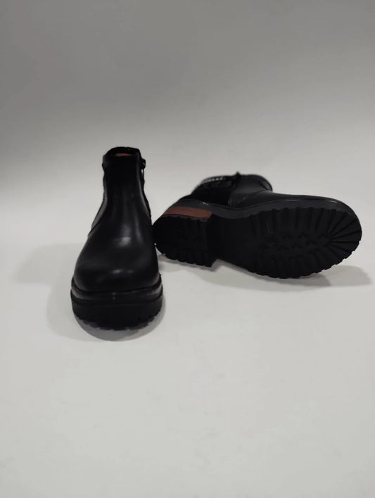 Botin cadena 2 cueros all black - juanfranko zapatos