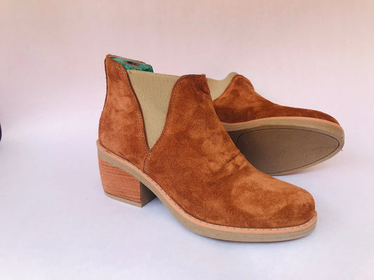 Botin corto taco medio camel - juanfranko zapatos