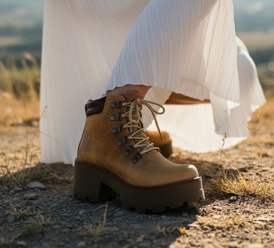 botin cuero premium camel óxido suela 6,5 - juanfranko zapatos