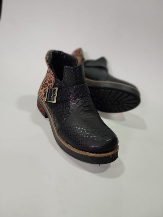 Botin cuero reptil \animal print - juanfranko zapatos