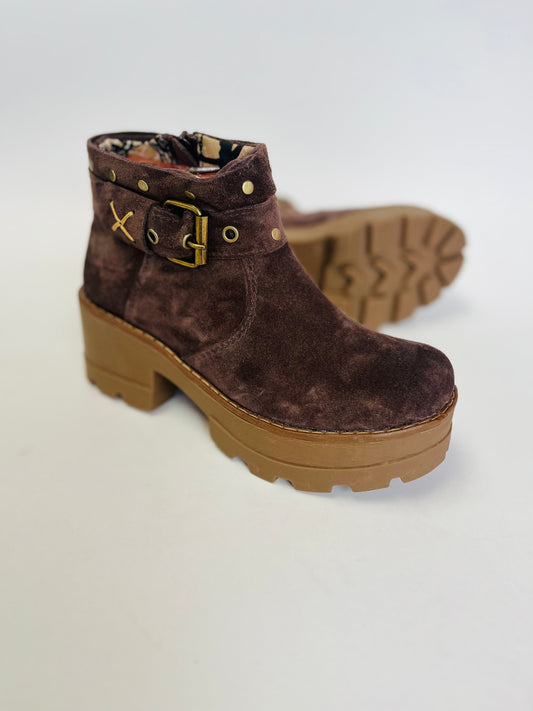 Botin de cuero corto reno cafe - juanfranko zapatos