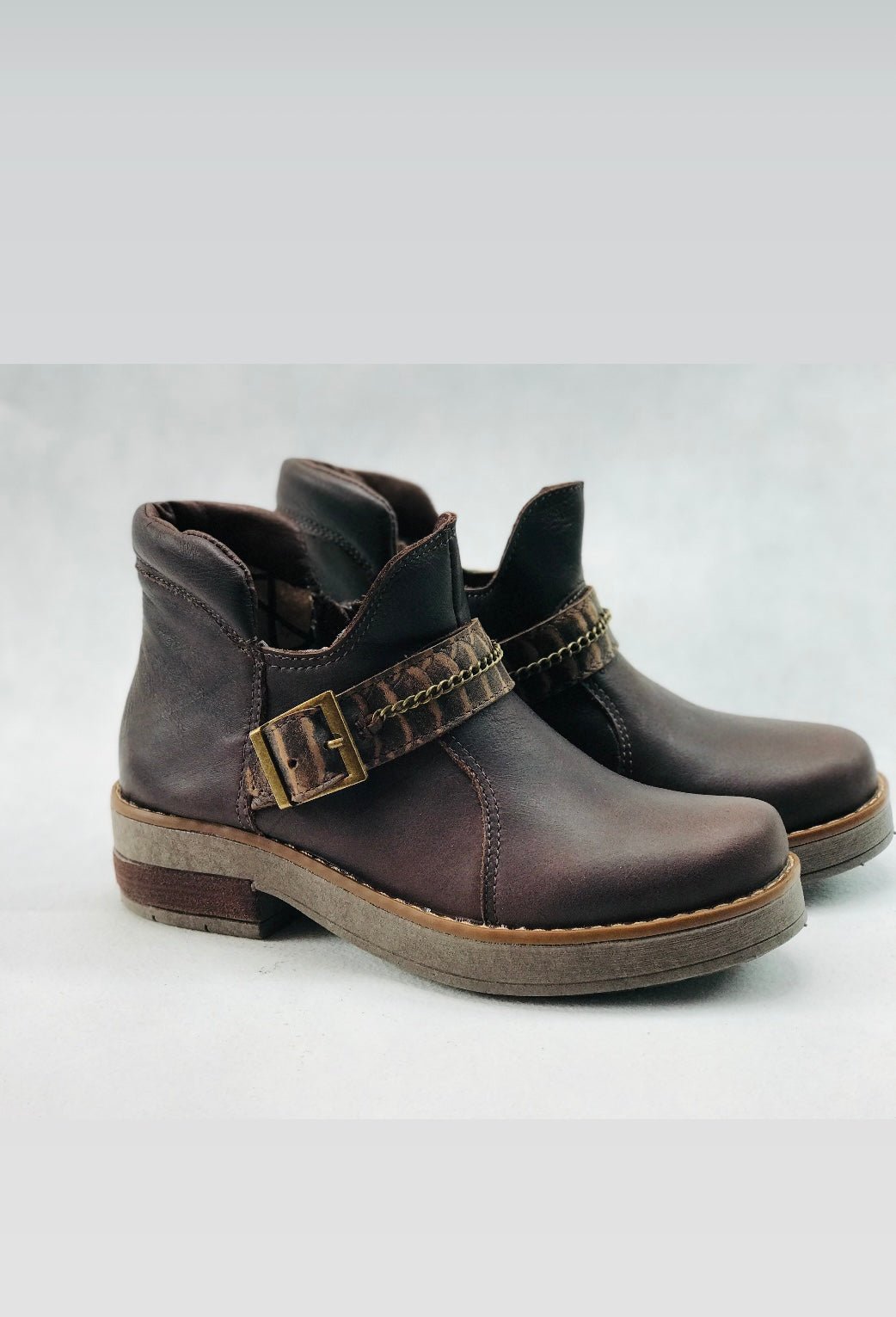 Botin de cuero mujer jazz brown - juanfranko zapatos