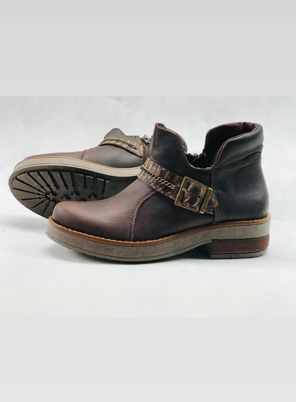 Botin de cuero mujer jazz brown - juanfranko zapatos