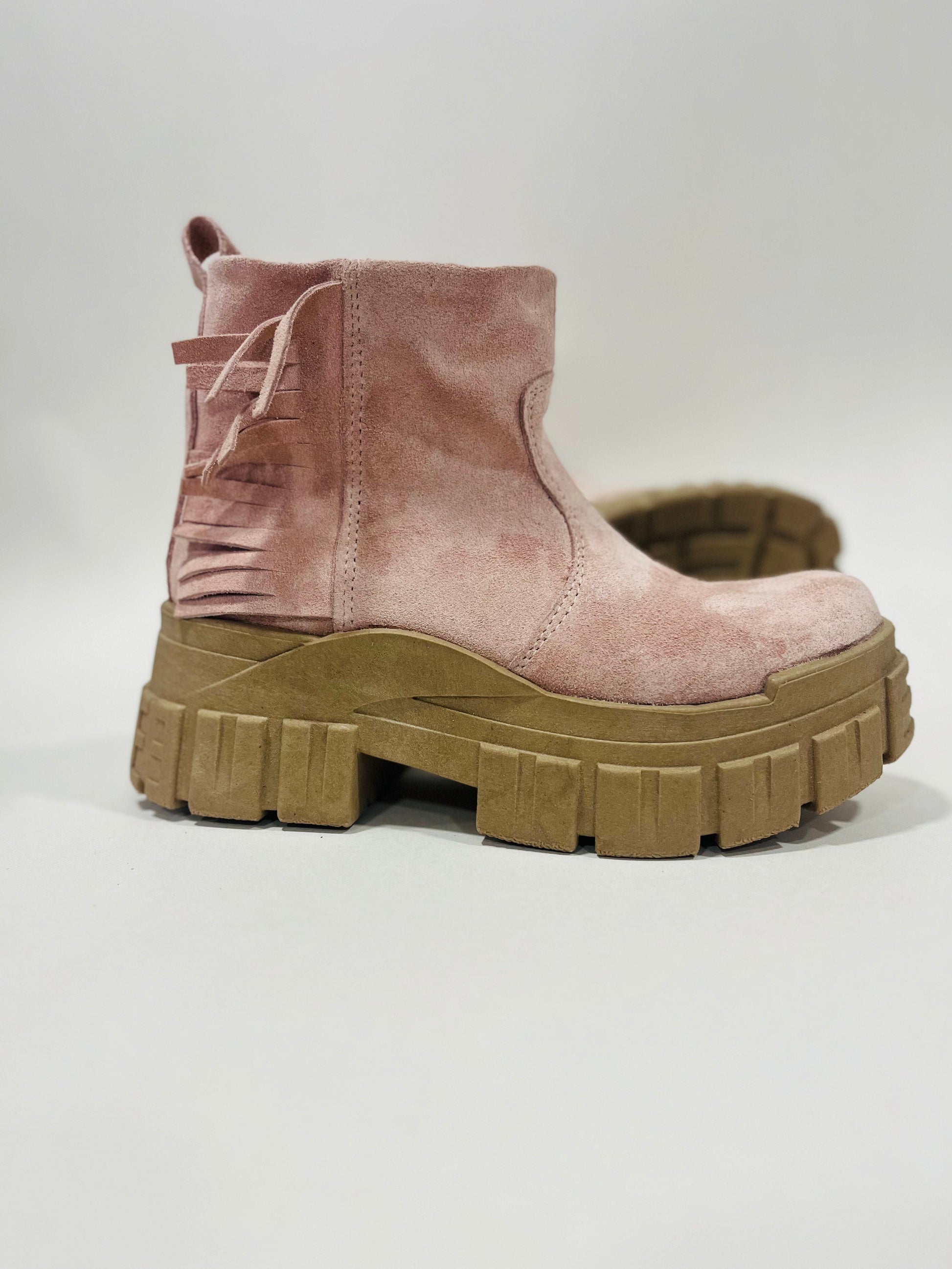 botin De cuero reno rosa - juanfranko zapatos