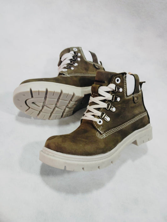 Botines de Cuero Mujer Verde - Cuero Graso Resistente - juanfranko zapatos